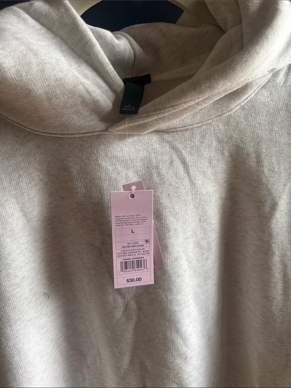 NWT a new day Light Gray Hooded Pullover Sweatshirt Size Large - Picture 6 of 7